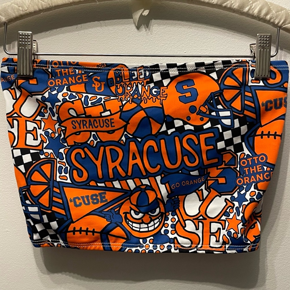 Syracuse Graphic Bandeau Top - Orange and Blue